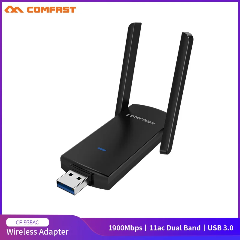 1900Mbps High Power USB3.0 Wireless Network Card RTL8814AU WiFi Adapter Long Range 2dBi Antenna Support Monitor Mode Kali Linux
