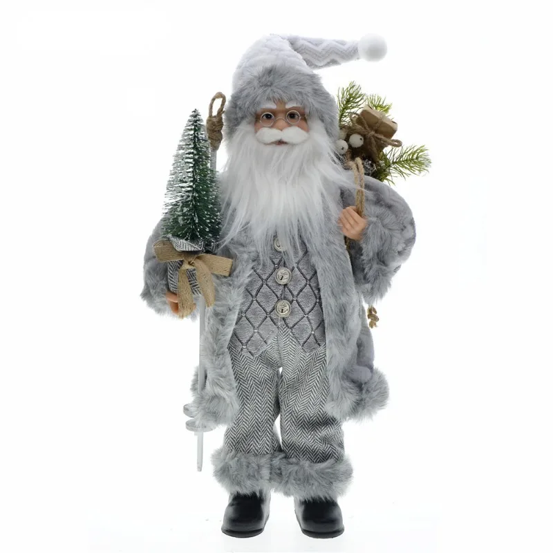 

45cm Height 2024 Christmas Decor Big Santa Claus Doll Grandpa and Grandma New Year Home Decoration Happy Christmas Tree Ornament