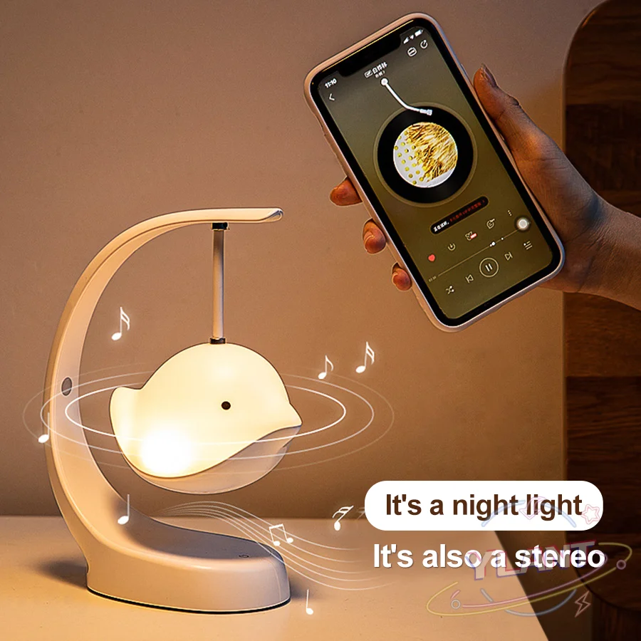 

Smart Bluetooth-Compatible Music Led Night Light Colorful Speaker Touch Control Night Lamp For Bedroom Decoration USB Rechargeab