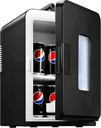 

Mini Fridge for Bedroom, 110V AC/ 12V DC Portable Thermoelectric Cooler and Warmer Small Refrigerators for Home, Dorm, Office an