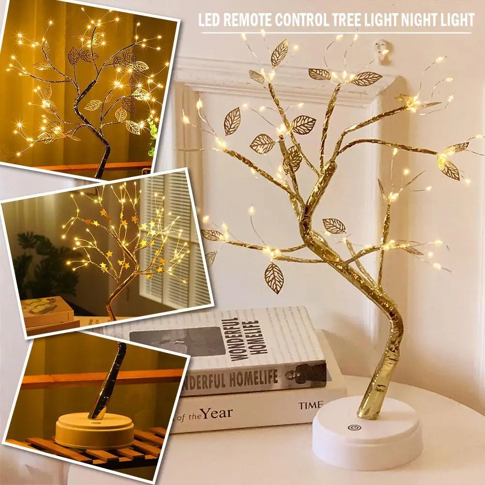 

Светодиодный настольный светильник бонсай T9I0, водонепроницаемый светильник в виде ветки из медной проволоки, для украшения стола, вечеринк...