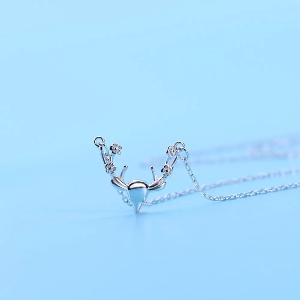 

Silver Necklace Women Silver 2022 New One Deer Has Your Necklace Cute Fawn Delicate Collarbone Chain