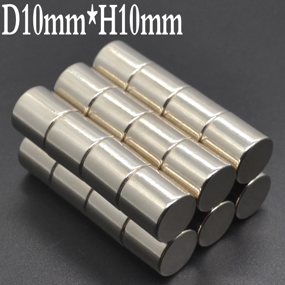 

1-2000pcs Neodymium magnet 10x10 Rare Earth small Strong Round permanent 10*10 mm fridge Electromagnet NdFeB nickle magnetic