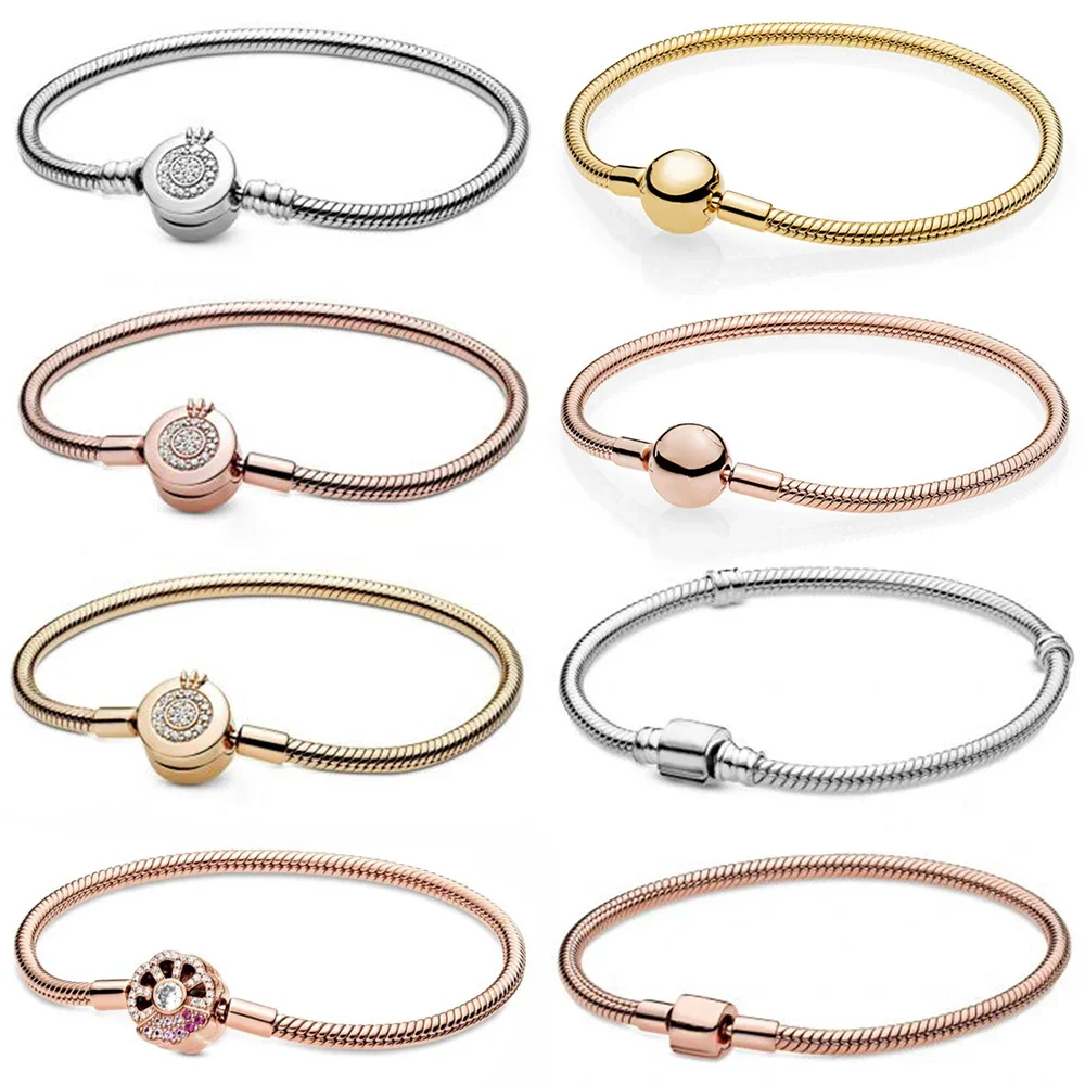 

Женский браслет-цепочка со змеиным плетением, из серебра 2020 пробы