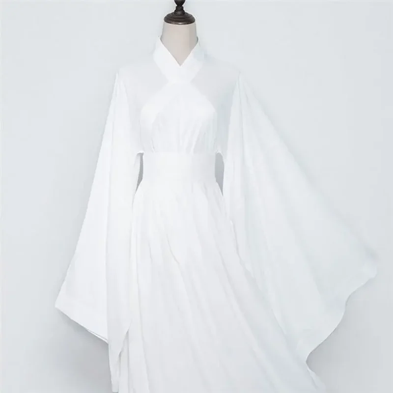 Китайская традиционная одежда Hanfu для женщин и мужчин белые черные топы юбка