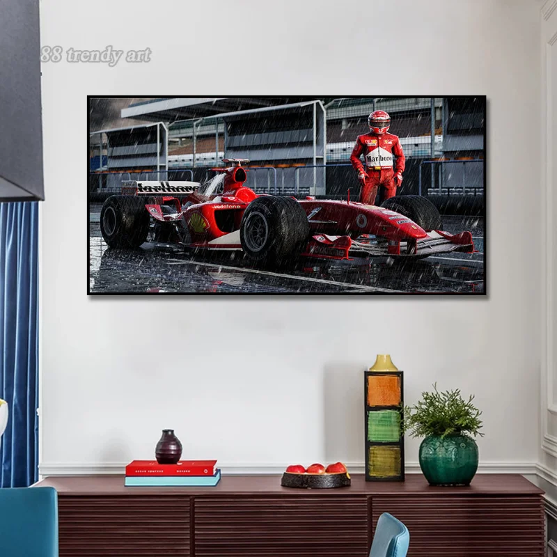 F1 Red Racing Driver Холст Плакаты и принты Настенное искусство Подвесные картины Гонщик