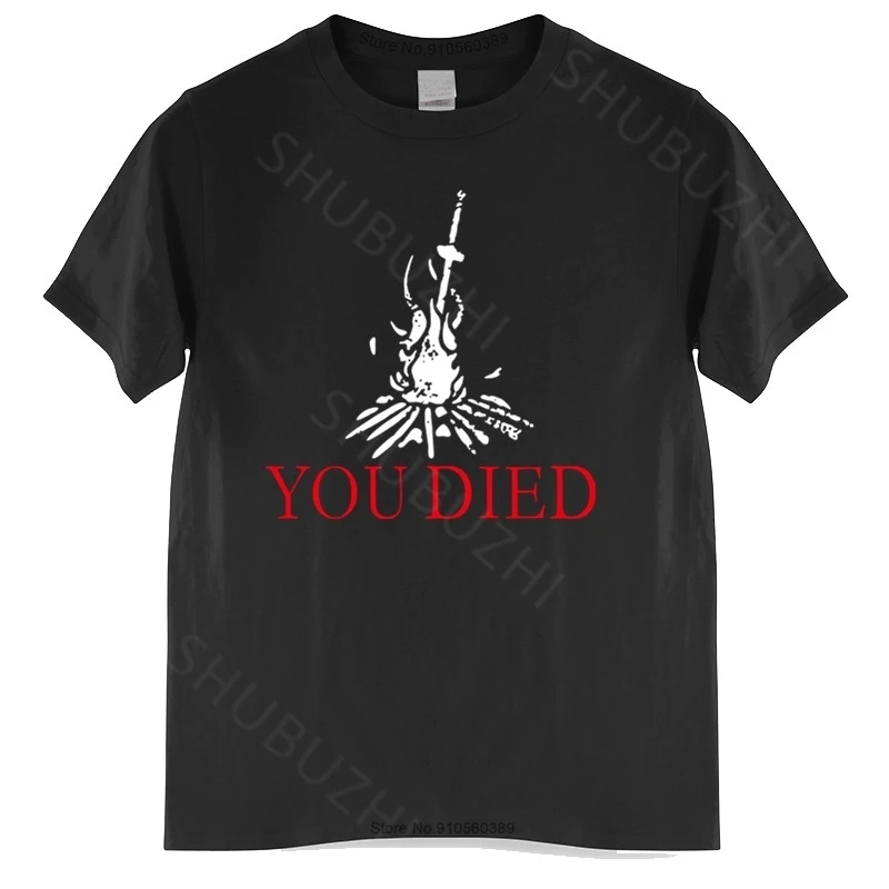 

Summer Tshirt YOU DIED DARK SOULS T-SHIRT - Firelink Shrine Dark Gamer Nerd Souls Game Sun Men T Shirts Bigger Size