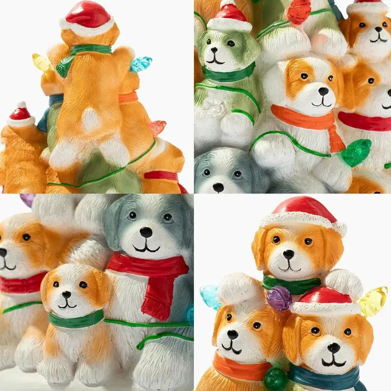 Рождественский ночник Симпатичная смоляная лампа для щенка Поделки собак Лампа