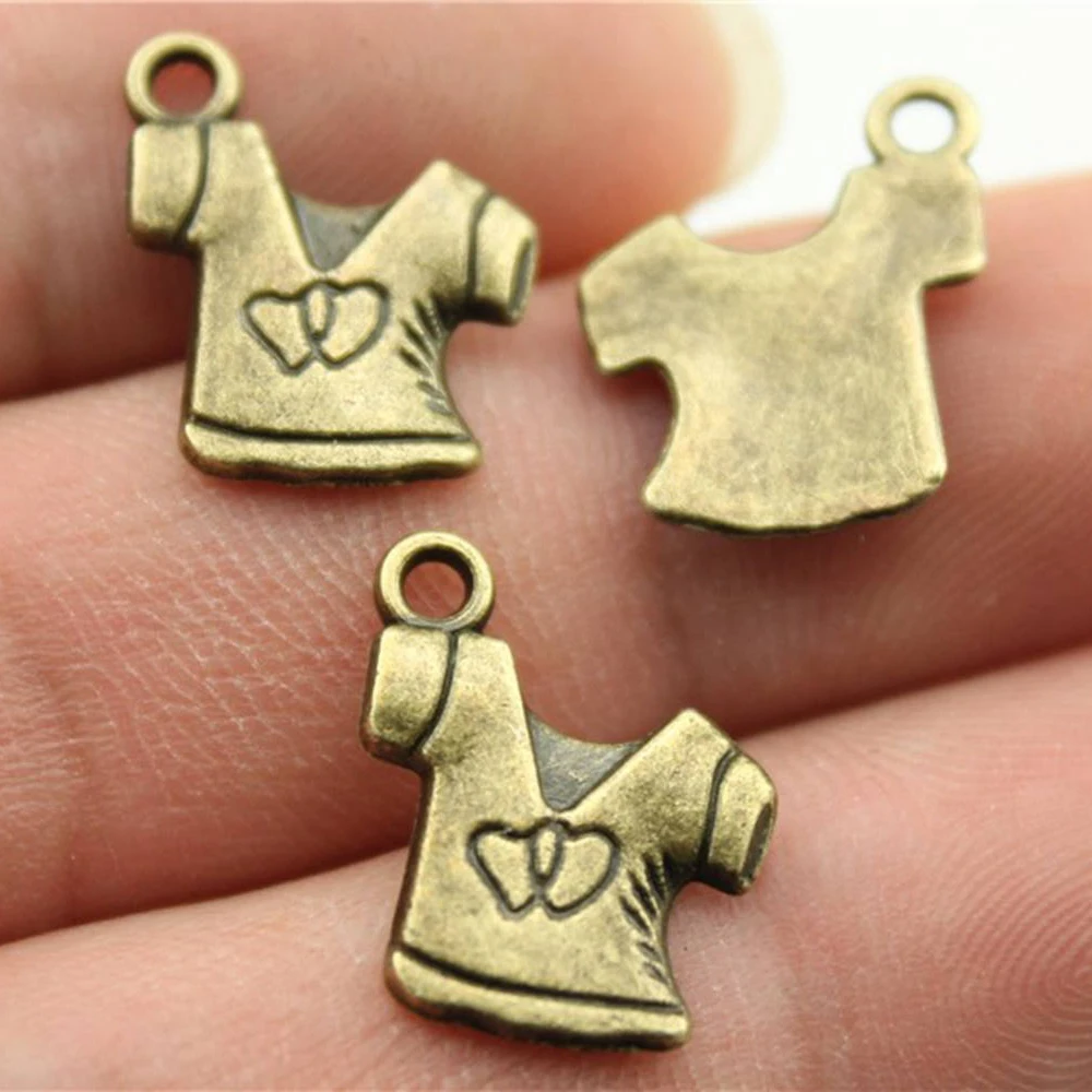 

200pcs 17x13mm Coat Charm For Jewelry Making Antique Bronze Color Jewelry Findings