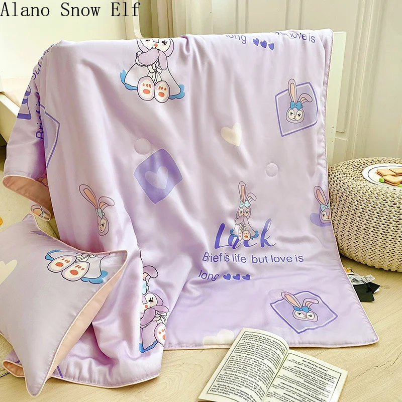 

Comfortable Skin Friendly Printing Silk Summer Cool Quilt Air-conditioned Bedroom Quilts Bedding Baby Quilt Blankets