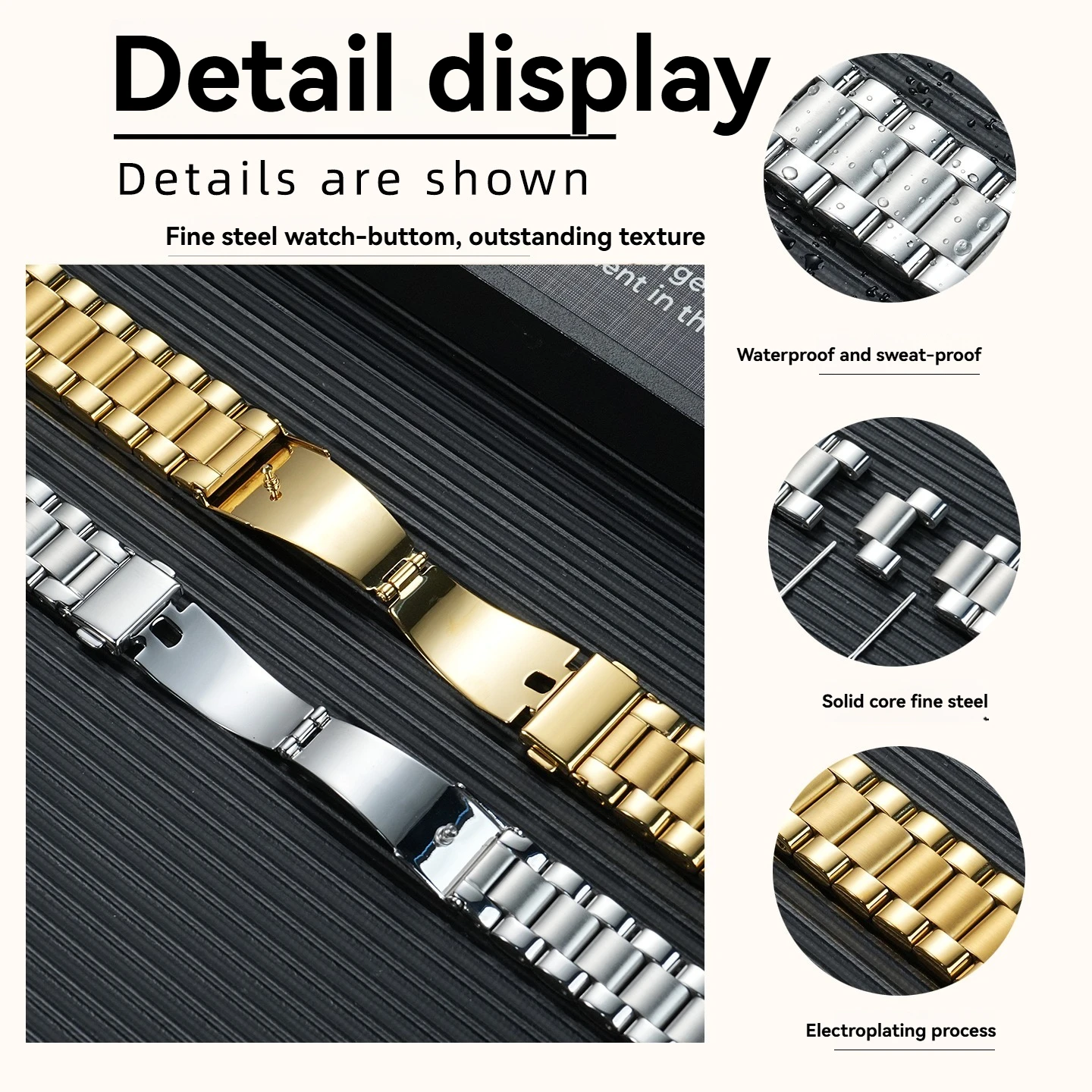 Фото Браслет из цельной стали для женских часов Michael Kors MK5798/MK6959/MK7257, стальной браслет с изогнутыми краями, ремешок для часов из нержавеющей стали №3