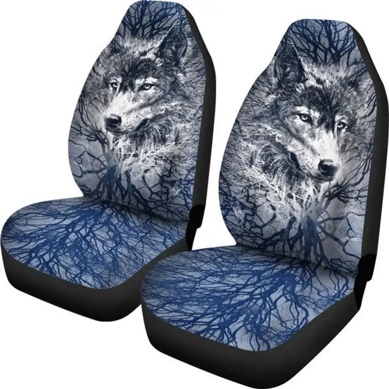 

Wolf Head Tree Blue, Universal Fit Car Seat Cover, Car Accessories, Gift for Her, Custom Seat Covers, Custom Made Cover, Front C