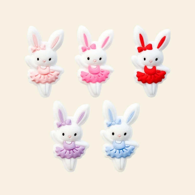 

Pacifier Chain DIY Silicone Bead Cute Bunny Teether Newborns Chewing Freezer Toy