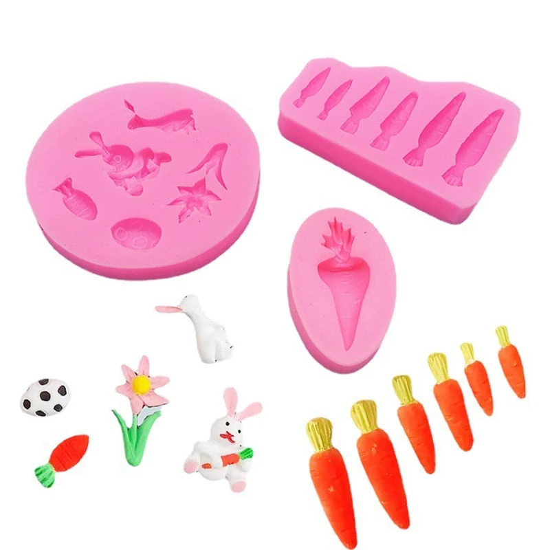 

Easter Bunny Carrot Silicone Mold for Baking Cake Fondant Candy Chocolate Decorating Tools Dessert Mousse Mould DIY Craft
