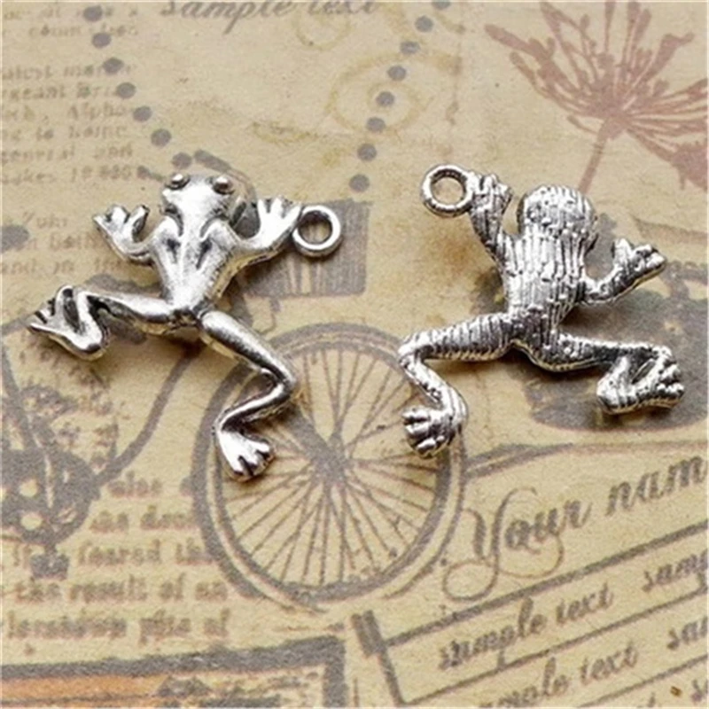 

BULK 25pcs Zinc Alloy Tibetan Silver Color Tone Animal Frog Charms for Jewelry Findings 19.5x18mm, DIY Jewelry Materials