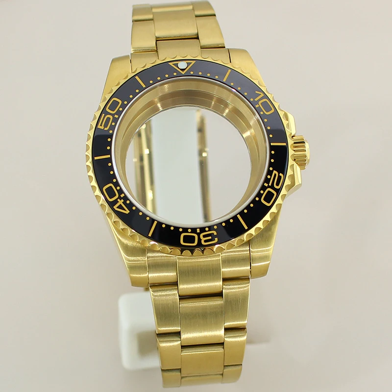 Золотой корпус часов для дайвинга 40 мм сапфировое стекло безель с 120 кликов Seiko NH35