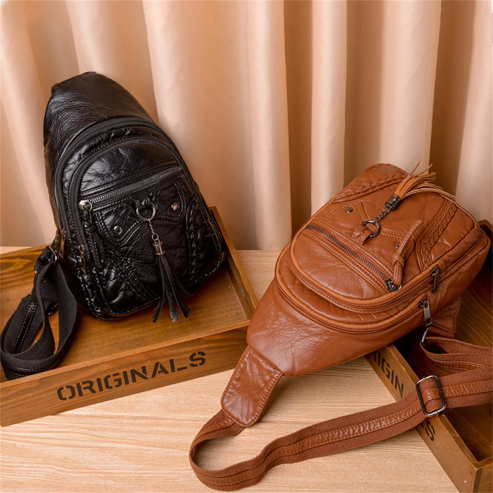 Bags for Women 2023 New Luxury Handbags Women Chest Pack Sling Crossbody Bags Waterproof Female Chest Bag Retro Messenger Pack