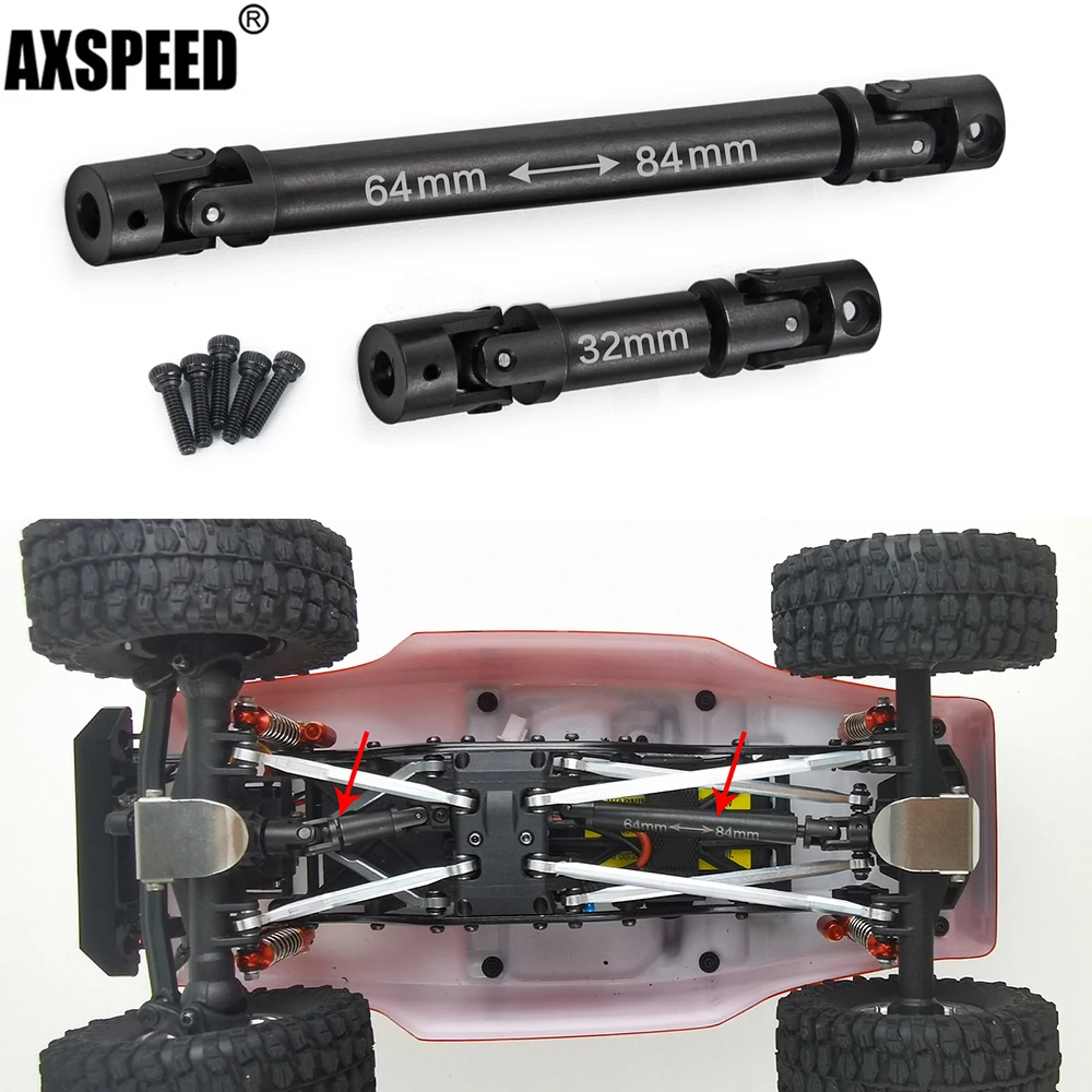 

AXSPEED 2Pcs Metal CVD Transmission Drive Shafts for 1/24 Axial SCX24 90081 RC Crawler Car Upgrade Parts