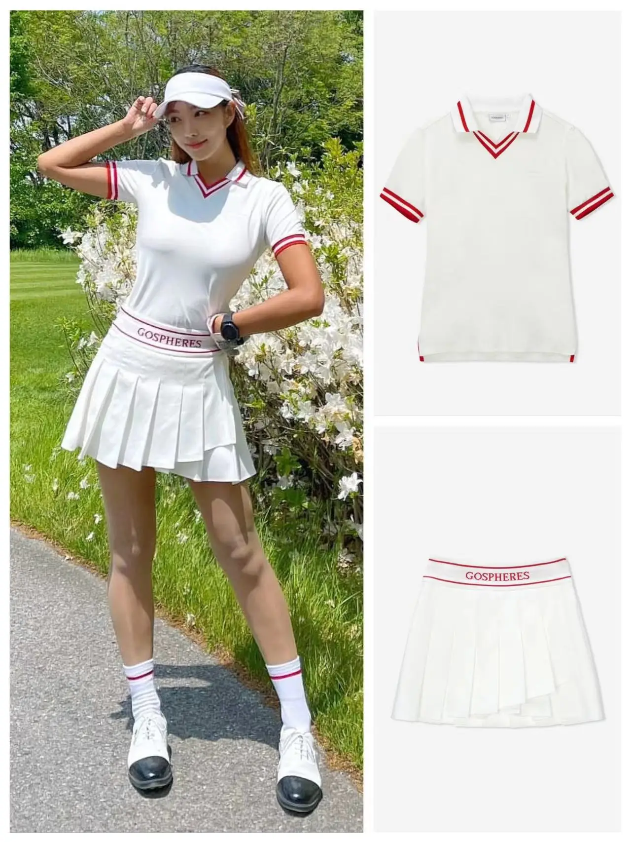 

Женский летний костюм для игры в гольф, облегающая плиссированная юбка с короткими рукавами и высокой талией в студенческом стиле