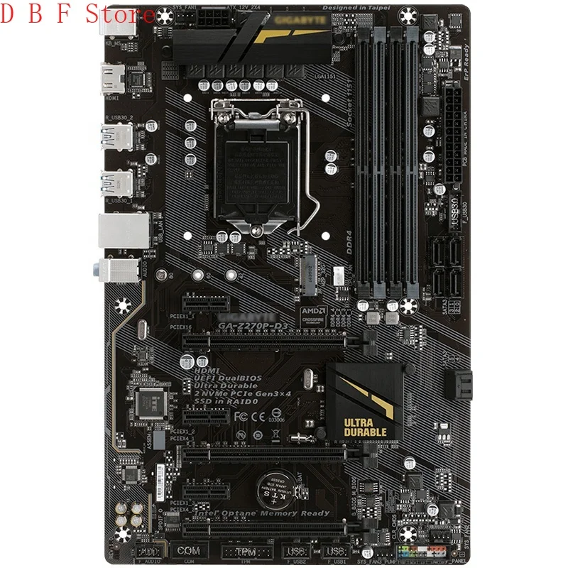 

Для десктопной материнской платы GIGABYTE GA-Z270P-D3 DDR4 LGA 1151 для Intel Z270 64 Гб USB3.1 M.2 SATA 3 материнская плата