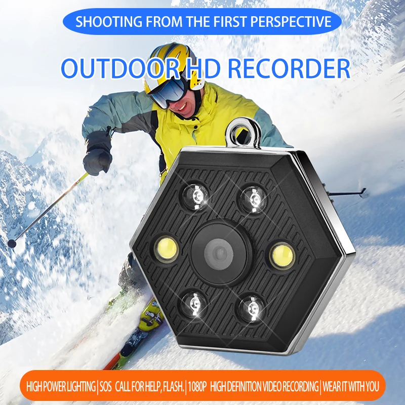 

1080P Mini Camera Outdoor Lighting SOS Distress Recorder HD Night Vision Motion Detection Action Cam Portable Pendant Camcorder
