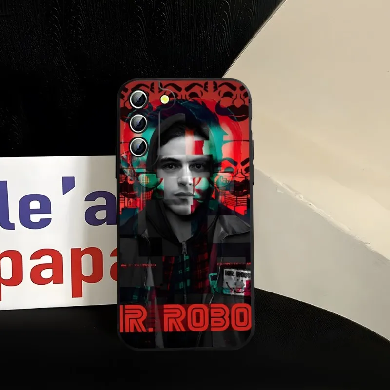 Черный чехол Mr Robot для телефона Samsung S22 S23 S30 S21 S20 S9 S10 S8 S7 S6 Pro Plus Edge Ultra Fe силиконовый