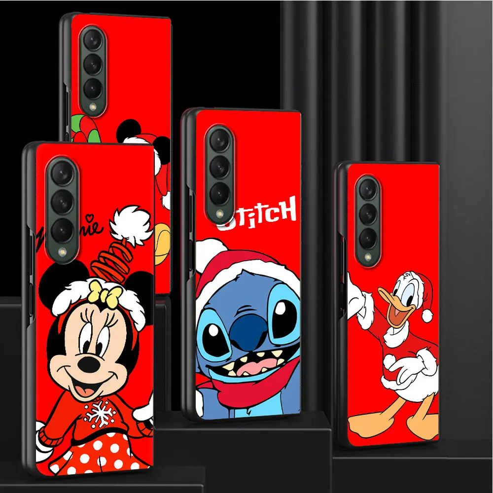 

Case For Samsung Galaxy Z Fold 3 4 Funda Capa Hard PC Mobile Phone Housing Z Fold 3 Luxury Coque Christmas Donald Duck Mickey