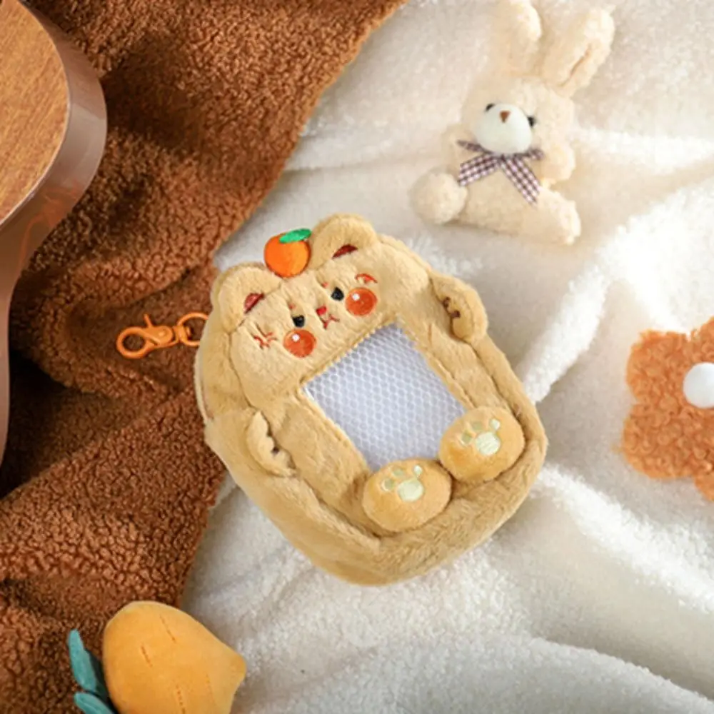 Плюшевый держатель для фотокарт с собакой красной пандой и подвеской-брелком