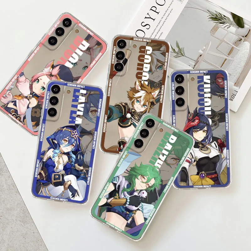 

Soft Silicone Case for Samsung Galaxy S23 S22 Ultra S21 FE S20 S10 S9 Plus Note 20 10Lite Cover Coque Genshin Impact Layla Gorou