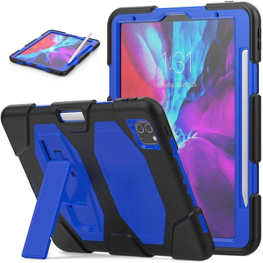 

Heavy duty silicone tablet case for ipad pro 11 2020 2018 with pencil holder