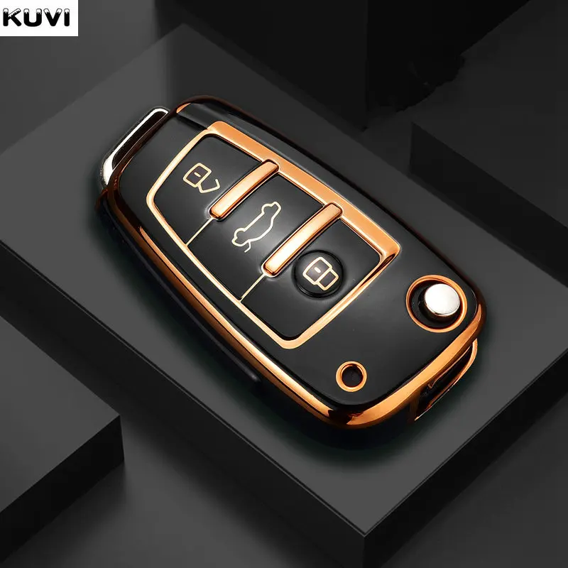 

New TPU Car Key Case Cover Shell For Audi A1 A3 8P 8L A4 A5 B6 B7 A6 A7 C5 C6 4F Q3 Q5 Q7 TT S3 S4 S6 RS Holder Protector Fob