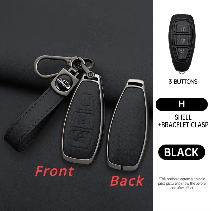 

Автомобильный пульт дистанционного управления из сплава, чехол-брелок для Ford Focus 3 4 ST Fiesta Fusion Kuga Ecosport Mondeo MK3 MK4, защитные аксессуары