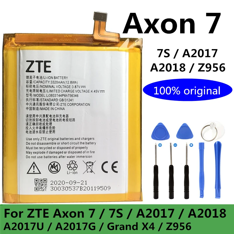 Оригинальный аккумулятор Li3933T44P8h756346 для ZTE Axon 7 / 7S A2017 A2017U A2017G A2018 Grand X4 Z956 5 дюйма 3320