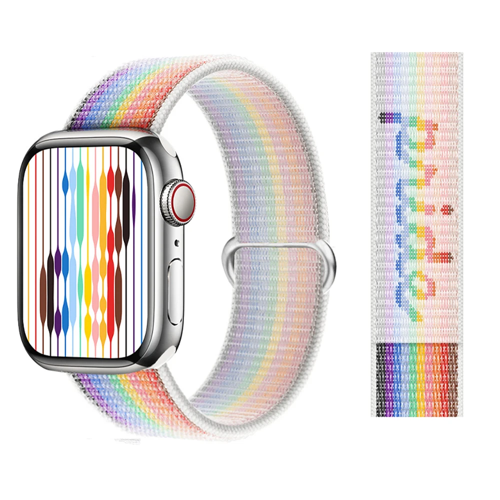 

Nylon loop Strap for Apple Watch Band 45mm 41mm 44mm 40mm 38mm 42mm smartwatch Bracelet correa pulseira iwatch series 7 SE 6 5 3