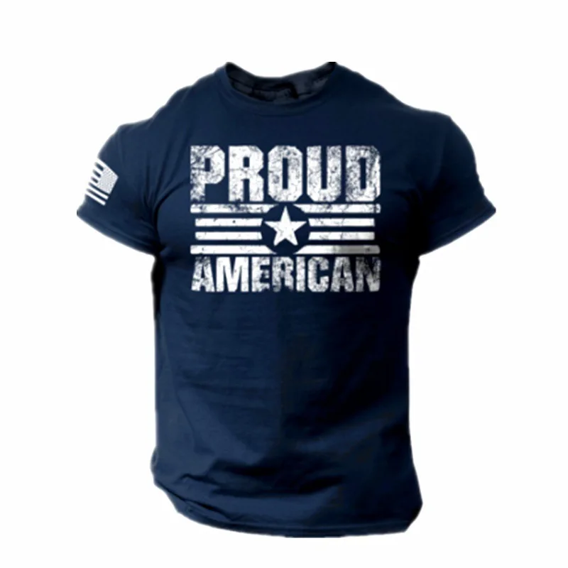 

Proud American Flag Men's T-Shirt USA Flag 3D T-Shirt For Men Old Tops Oversized T-shirts Summer Tees Men's Clothing Streetwear