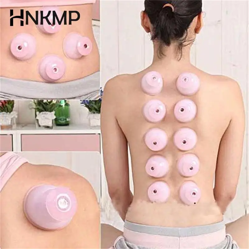 Набор силиконовых вакуумных чашек для массажа тела семейный антицеллюлитный