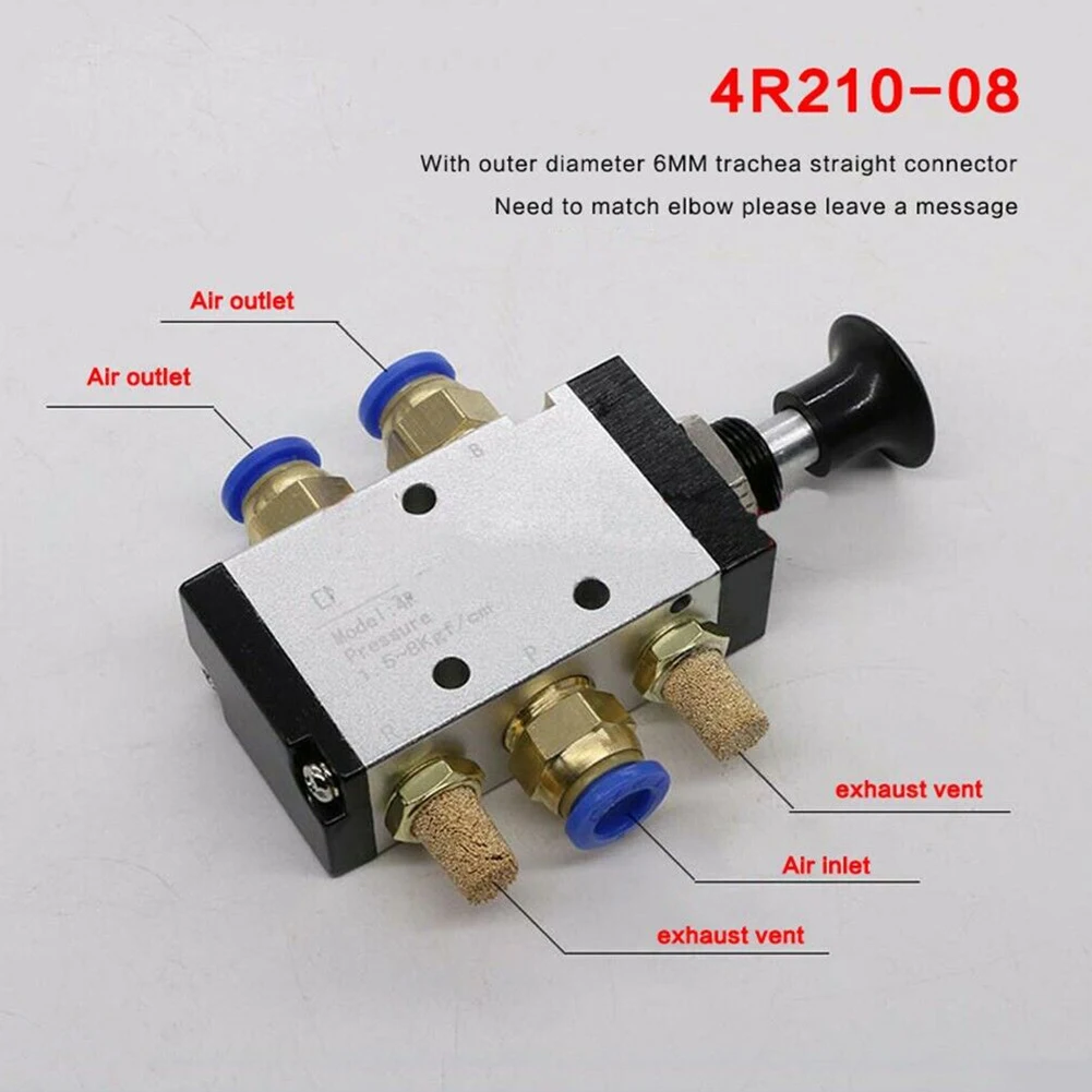 

G1/4 Thread Solenoid Valve Magnetic Water Control Valve Manual Pull Push Pneumatic Pressure Controller 2 Position 5 Way