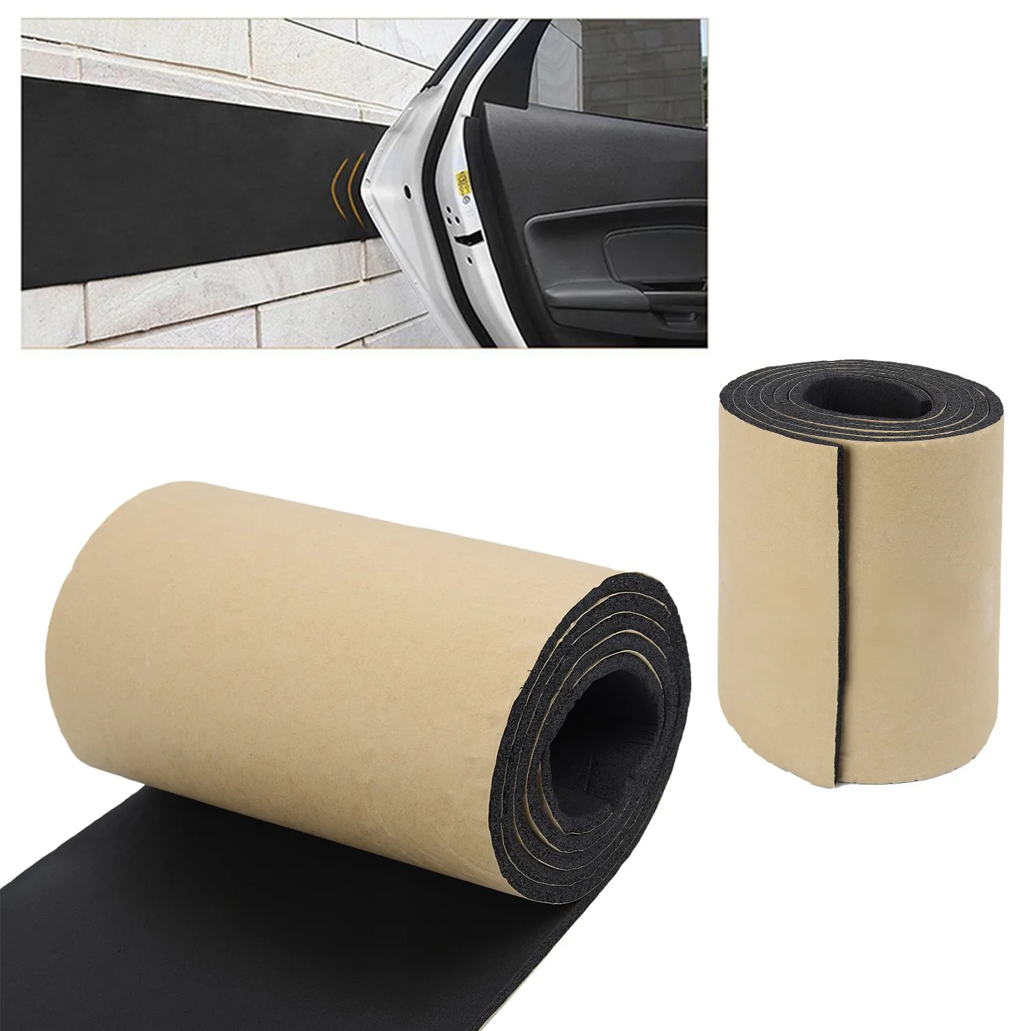 

50*20cm 6mm Car Door Protector Garage Rubber Wall Guard Bumper Safety Parking Anti-collision Glue Protective Film Exterior Parts