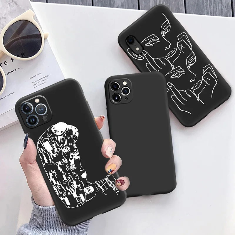 Мягкие чехлы для телефонов iPhone 14 15Pro 13 Pro Max 12 11 7 8 15 6S SE XS XR X чехол с абстрактной