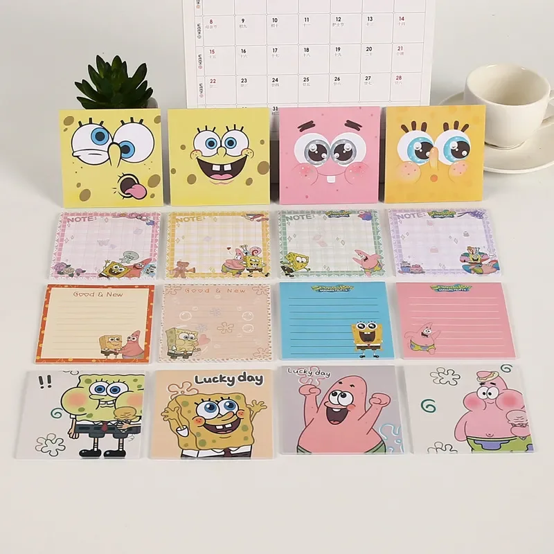 

Spongebob Memo Pads Cartoon Anime Kawaii Patrick Star Note Stationery Office Supplies Note Pad Kids Sticky Birthday Gift