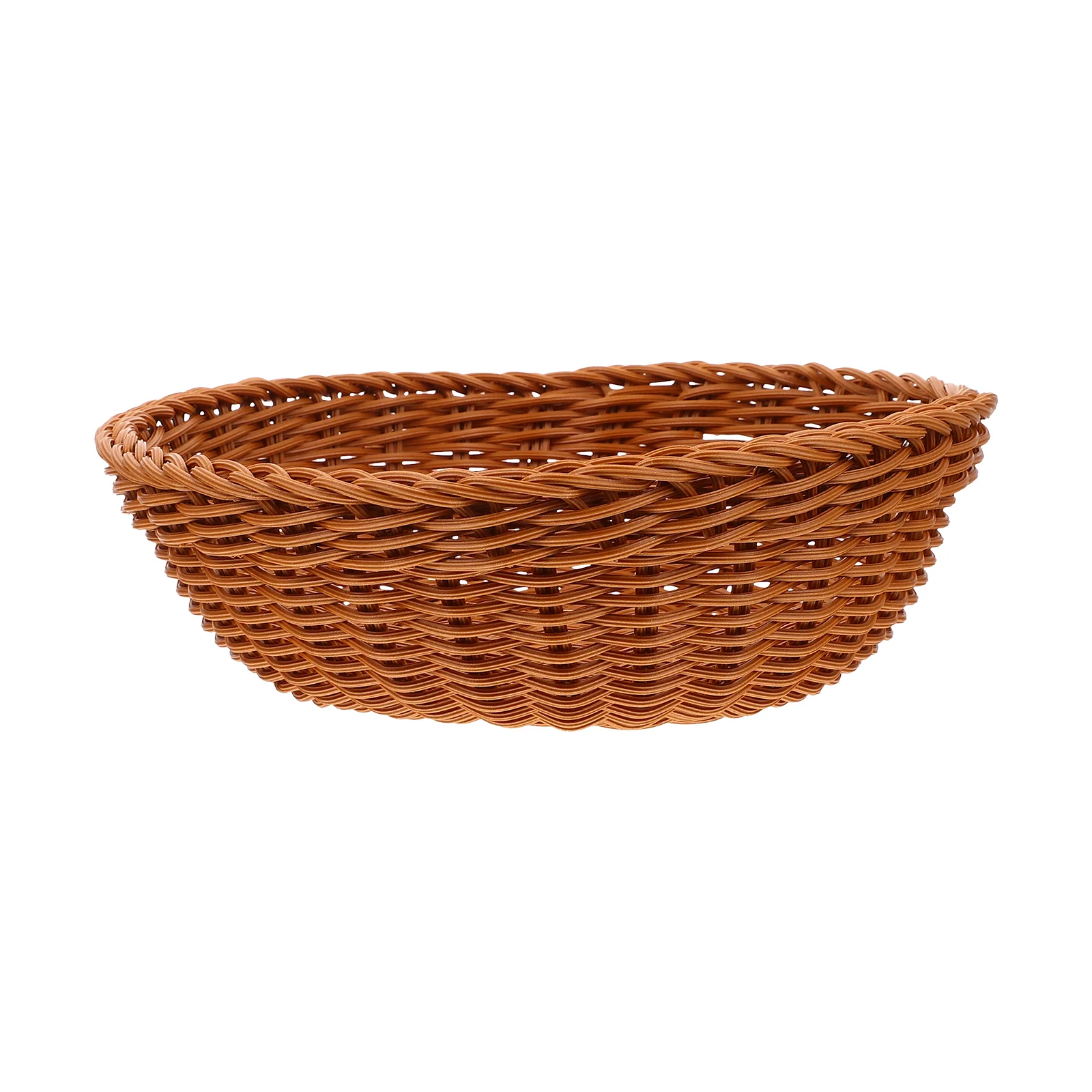 

Simulation Rattan Bread Storage Basket Food Serving Basket (Light Brown)