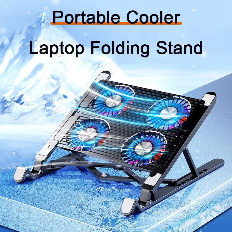 Notebook 14 inch cooler base stand usb 2/4 fan for Macbook suporte notebook radiator gamer 11-17.3in  laptop air cooling