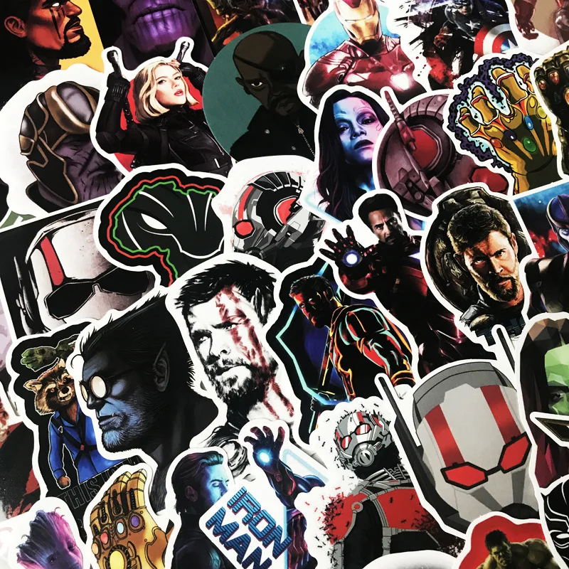 

Коллекция 100 года, аниме наклейки Мстители Marvel s, игрушки «сделай сам», милые подарочные бирки, декоративные водонепроницаемые наклейки для ...