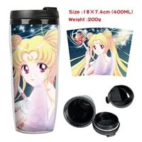 sailor moon water cup female student casual cup plastic simple frosted cute cartoon high value portable belt sailor moon bottle