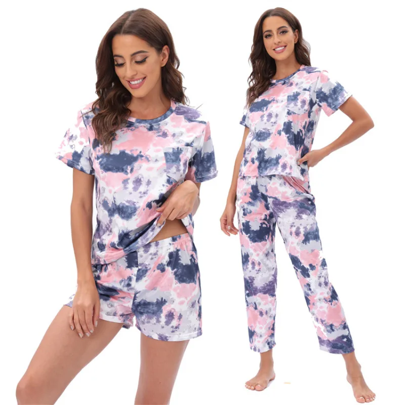 Womens Pajamas Sets Plaid Pyjamas Famale Pijamas Loungewear 3 Piece PJ Set Sweatsuits Sleepwear Nightwear Homewear