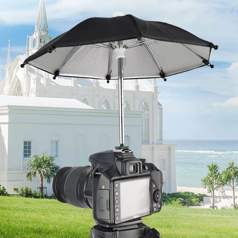 

on-Camera Umbrella with Hot Shoe Phone Holder Sun Hood Glare Reducing Sunshade for DSLR Outdoor Shooting Photography Accessories