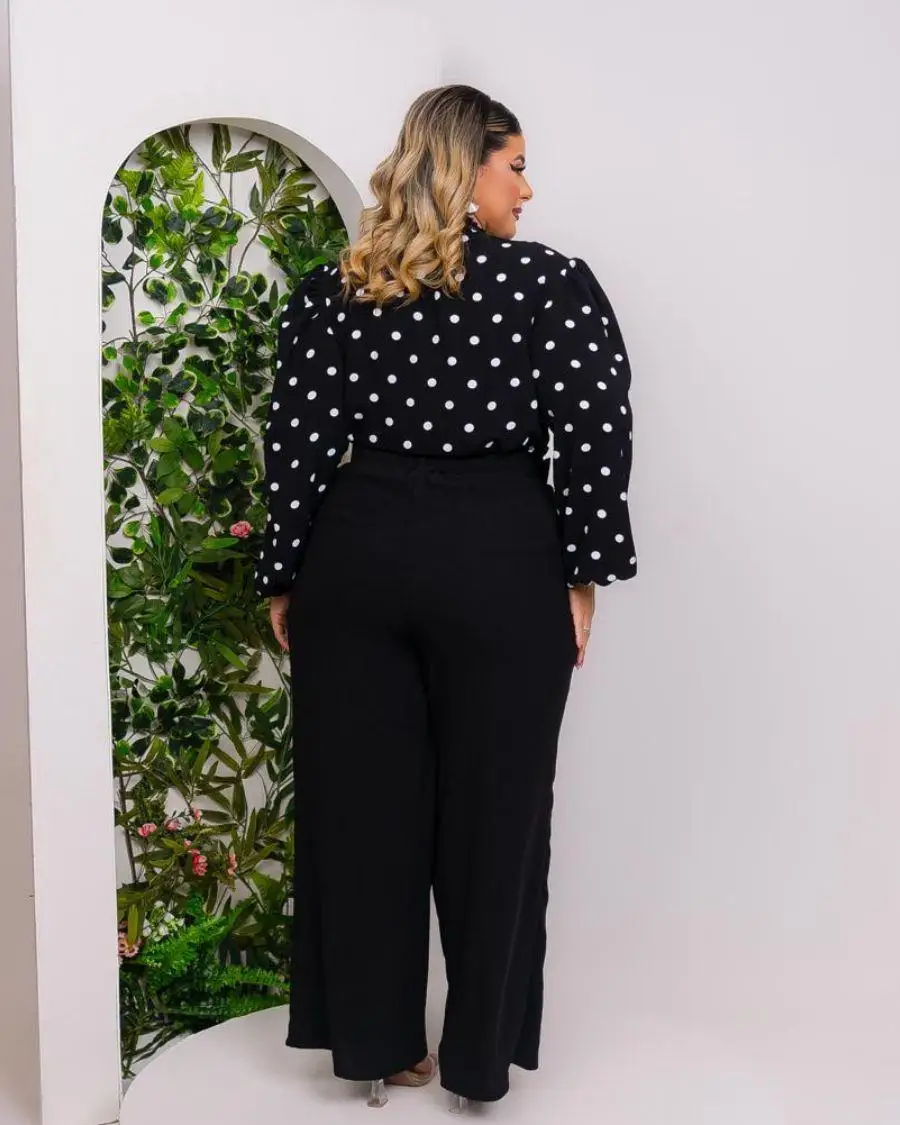 Женский комплект блузка с длинным рукавом брюки Pantalona пояс 0455