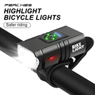 Светодиодный фонарь T6 на велосипед светильник лампа на руль мотоцикла, велосипеда, зарядка через USB, светодиодный индикатор из сплава, предупреждающие лампы