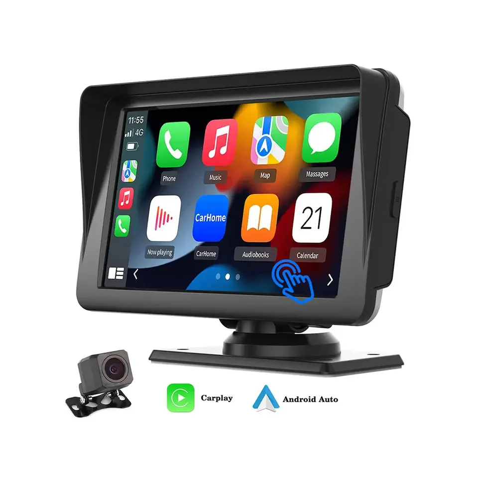 

7 Inch Wireless Apple Carplay Android Auto Full HD Touch Screen Portable Car Radio Multimedia Video Player Reverse Image