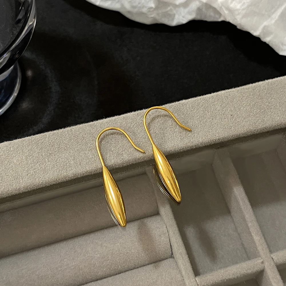 Greatera уникальные дизайнерские серьги из нержавеющей стали в форме капли воды для